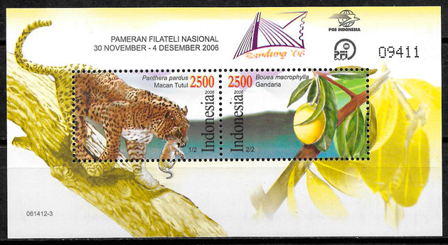 filatelia fauna y flora Indonesia 2006