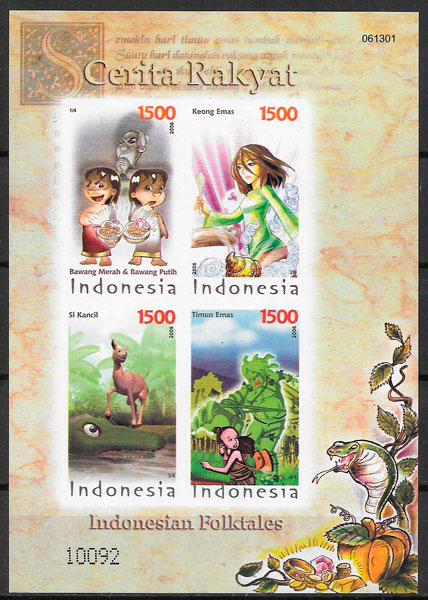 filatelia cuentos Indonesia 2006