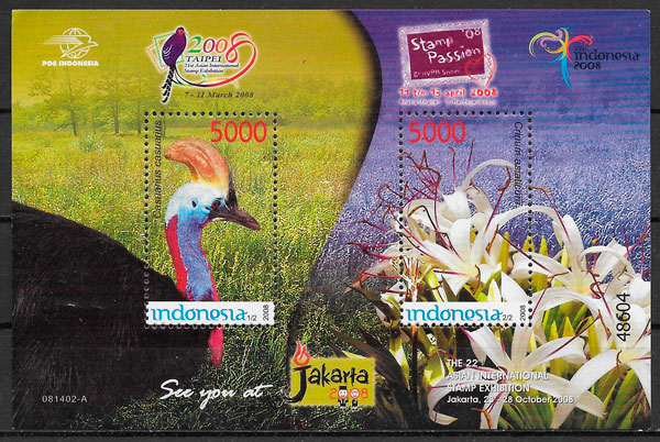 clección sellos fauna y flora Indonesia 2008