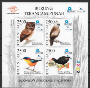 filatelia coleccion fauna Indonesia 2012