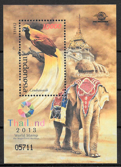 colección sellos fauna Indonesia 2013