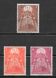 filatelia tema Europa Luxemburgo 1957