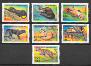 colección sellos fauna Madagascar 1994