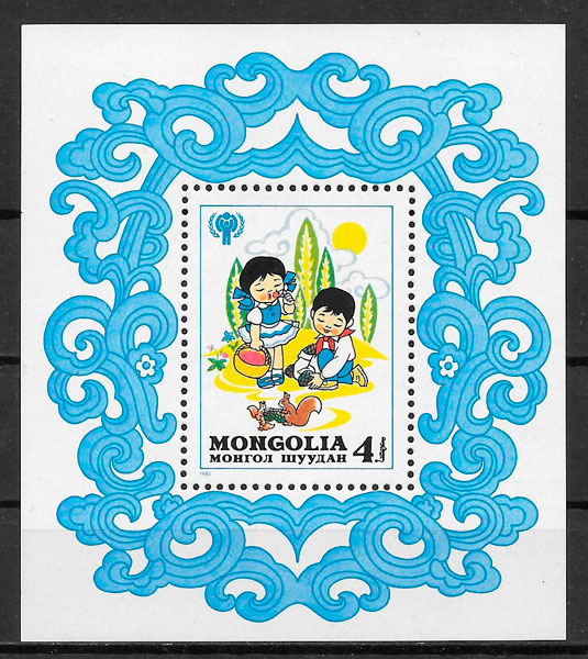 colección sellos cuentos Mongolia 1980