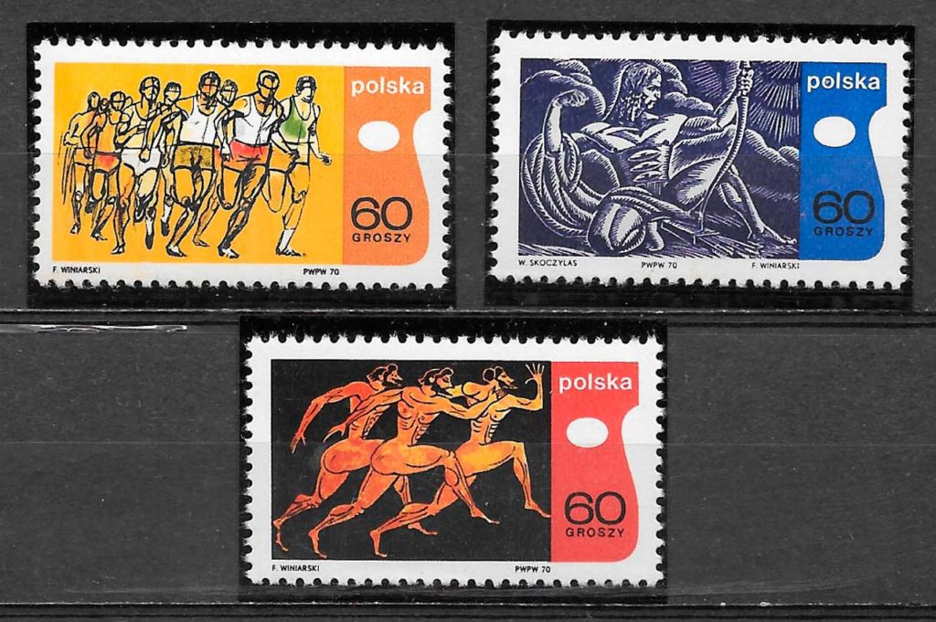 filatelia coleccion deporte Polonia 1970