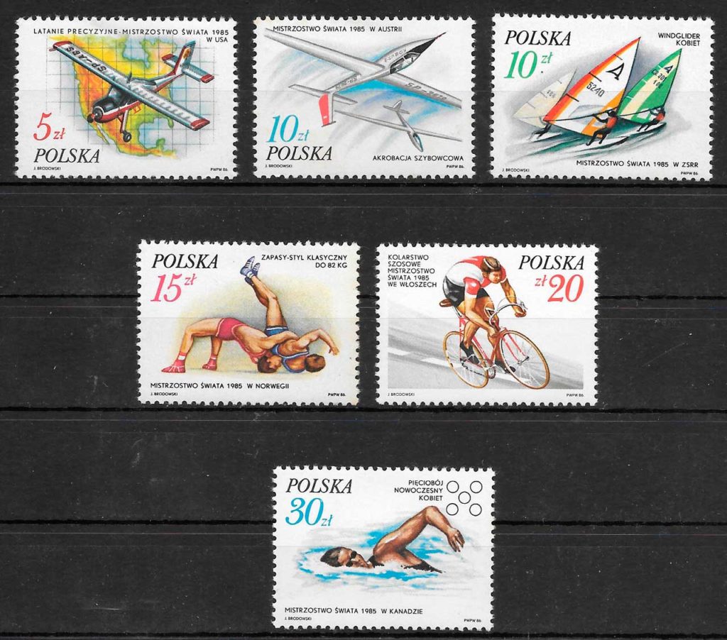 sellos deporte Polonia 1986