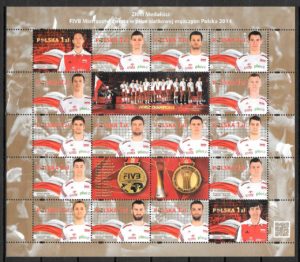 coleccion sellos deporte Polonia 2014