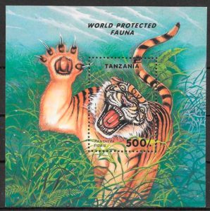coleccion selos fauna Tanzania 1994