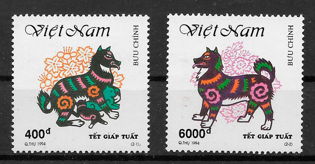 filatelia coleccion año lunar Mongolia 1994