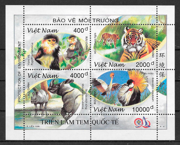 sellos fauna Viet Nam 1996