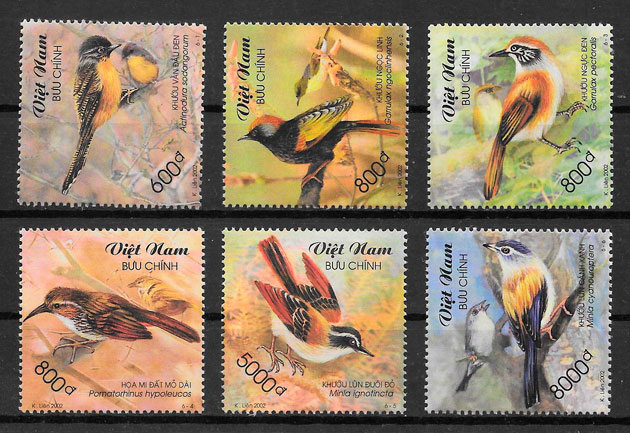 filatelia colección fauna Viet Nam 2002