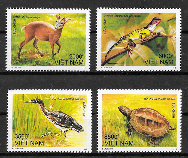 colección sellos fauna Viet Nam 2011