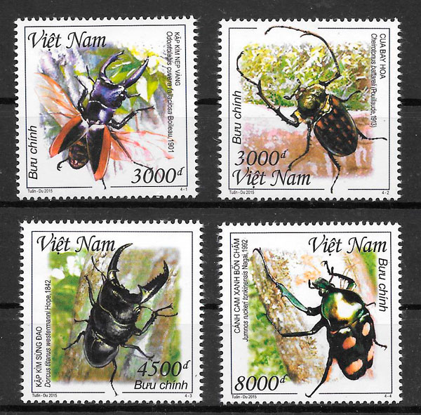 colección sellos fauna Viet Nam 2015