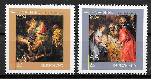 filatelia coleccion navidad Alemania 2004