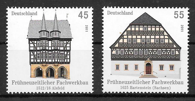 filatelia colección arquitectura Alemania 2011