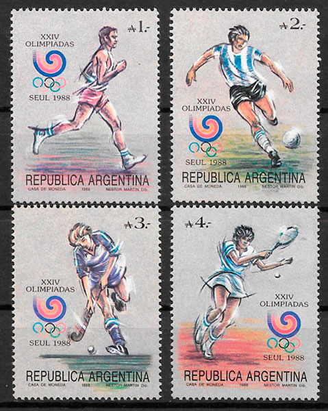 24º Juegos Olímpicos Sellos De Chile Seúl '88. 