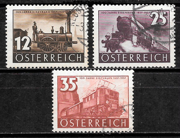 sellos trenes Austria 1937