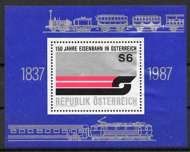 coleccion sellos trenes Austraia 1987