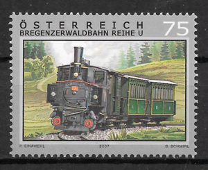 colección sellos trenes Austria 2007