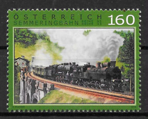 filatelia colección trenes Austria 2015