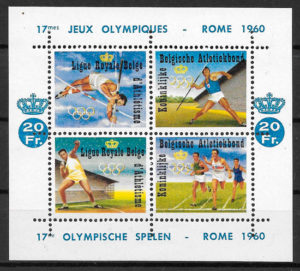 coleccion sellos olimpiadas Belgica 1960