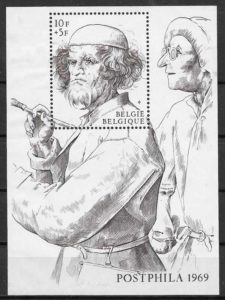 filatelia coleccion pintura Belgica 1969
