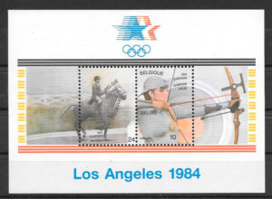 selos olimpiada Belgica 1984