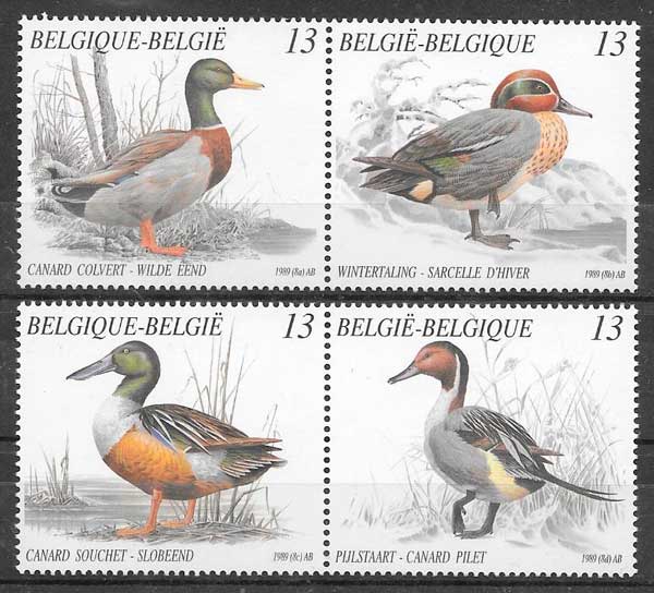 sellos fauna Belgica 1989