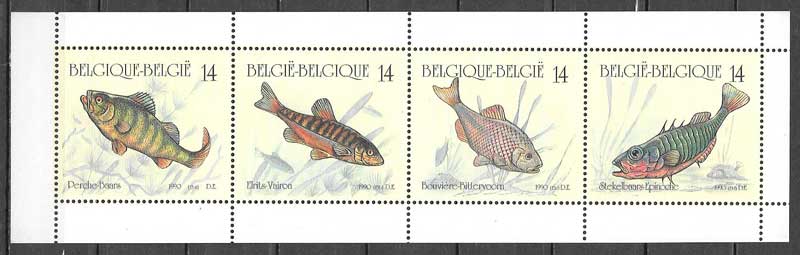 filatelia fauna Belgica 1989
