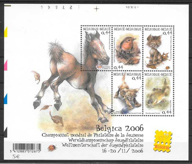 filatelia fauna Belgica 2004