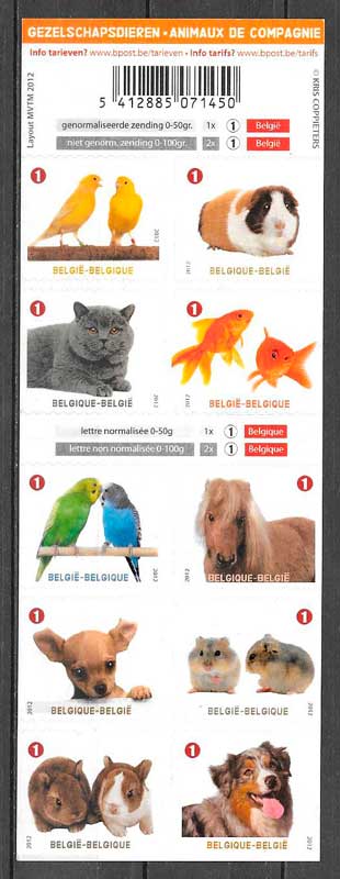 coleccion sellos fauna Belgica 2011