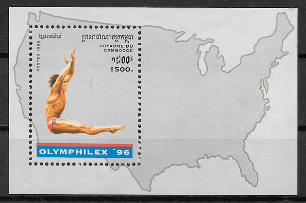 filatelia colección olimpiadas Camboya 1996