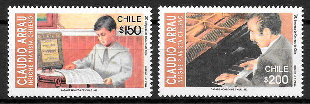 filatelia personalidad Chile 1992