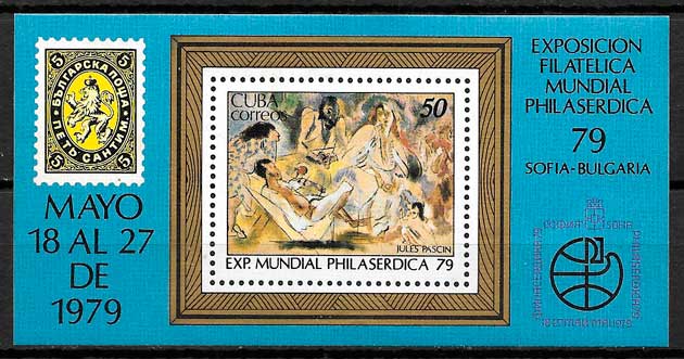 coleccion sellos pintura cuba 1979
