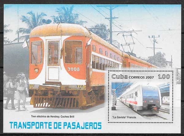 sellos trenes Cuba 2007