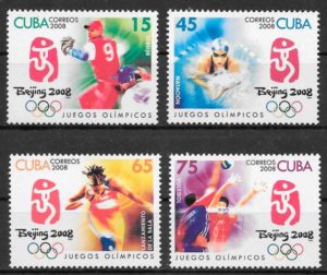 sellos olimpiadas Cuba 2008