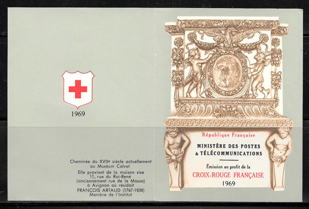 sellos cruz roja Francia 1969