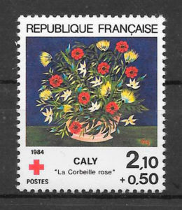 sellos cruz roja Francia 1984