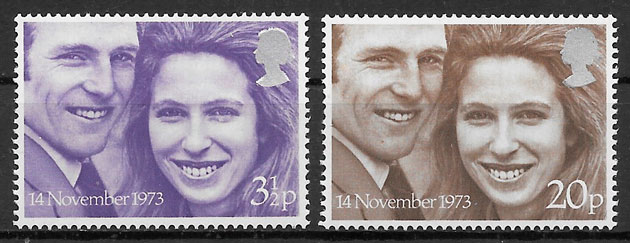 coleccón sellos personalidad Gran Bretaña 1973