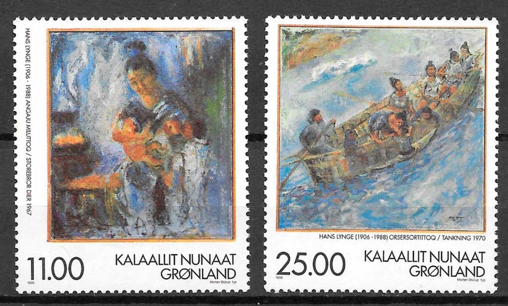 sellos pintura Groenlandia 1998