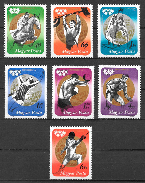 sellos olimpiadas Hungría 1972