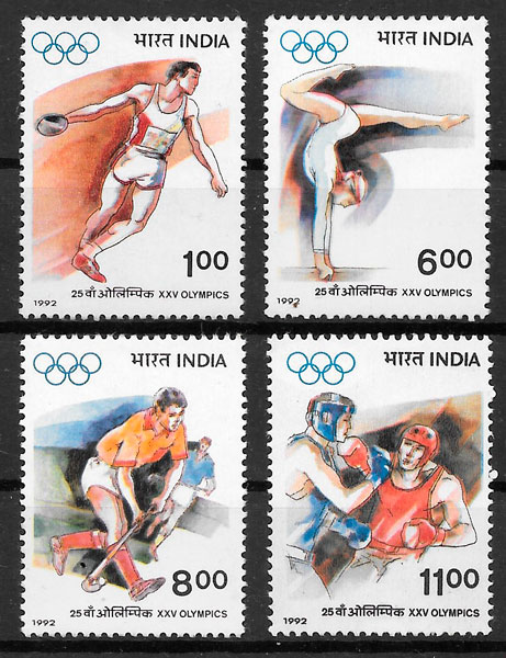 filatelia olimpiadas India 1992