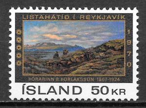 filatelia coleccion pintura Islandia 1970
