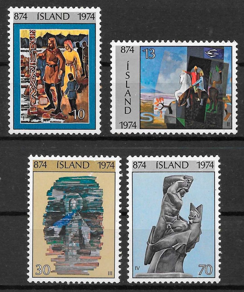 sellos arte  Islandia 1974