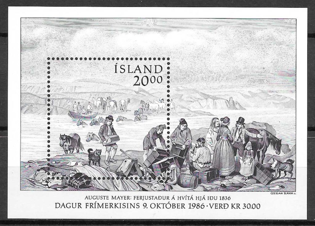 sellos pintura Islandia 1986