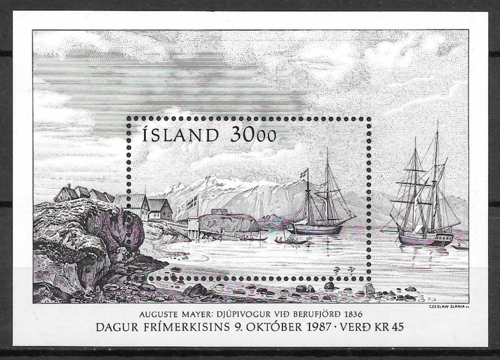 sellos pintura Islandia 1986