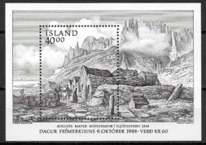 sellos pintura Islandia 1988