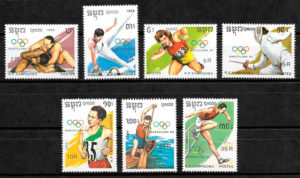 filatelia colección olimpiadas Kampuchea 1989