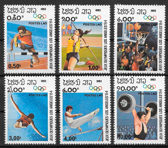 sellos olimpiadas Laos 1983