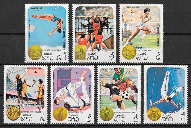 colección sellos olimpiadas Laos 1984
